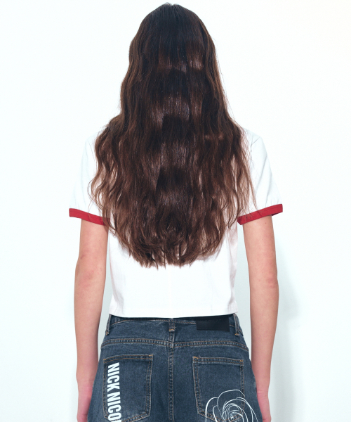 NICK&NICOLE（ニックアンドニコール）の「NICOLE PRINTING RINGER CROP TOP_WHITE RED（Tシャツ/カットソー・レディース・その他・FREE）」の3枚目の写真
