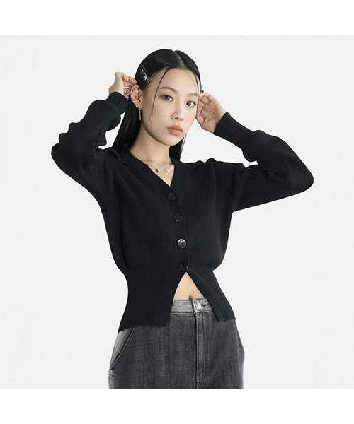 AVANDRESS(アバンドレス )の「Balloon Ribbed Cardigan BLACK(カーディガン/ボレロ・レディース・その他・SMALL/MEDIUM)」の1枚目の写真
