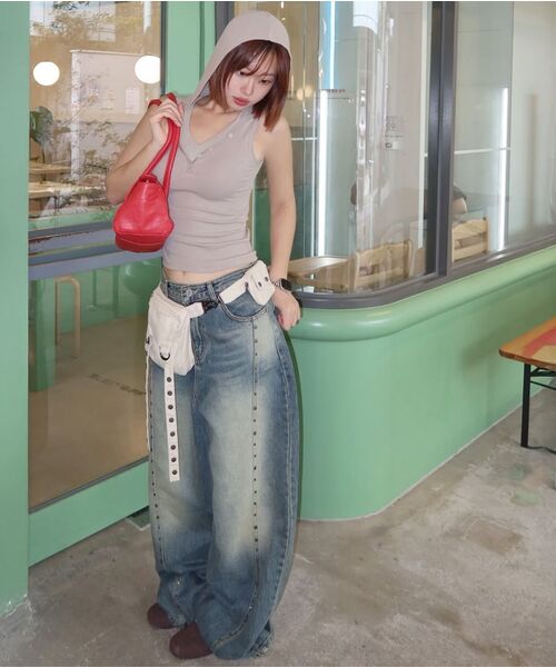 Midnight Move(ミッドナイトムーブ)の「rv line denim pants (black)(デニムパンツ・レディース・その他・MEDIUM/SMALL)」の11枚目の写真