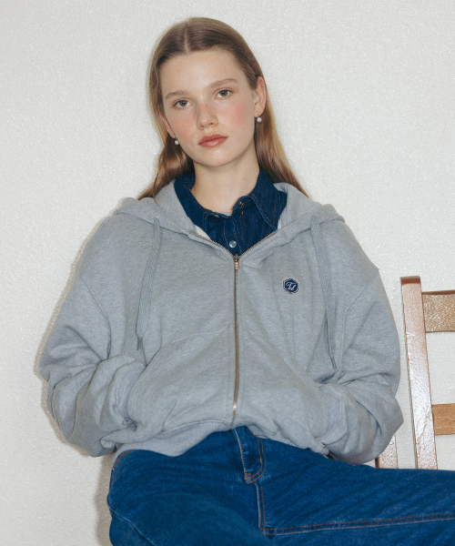 セール】ESSENTIAL ZIP-UP HOODIE MEL GREY（パーカー）｜TTUDEMENT