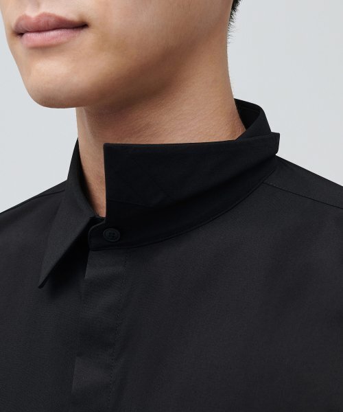 MUSINSA STANDARD（ムシンサスタンダード）の「隠しバートンドレスシャツ[ブラック]（ビジネスシャツ・メンズ・その他・LARGE/X-LARGE/XX-LARGE/SMALL/MEDIUM）」の5枚目の写真
