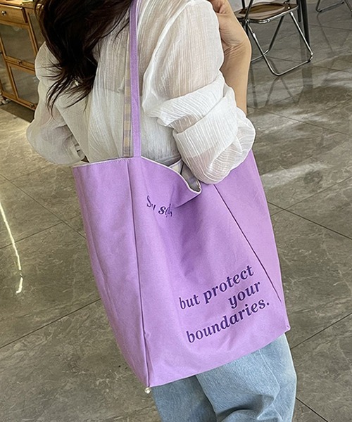 c.u.l（シーユーエル）の「リバーシブル A4サイズ可 大容量 ギンガムチェック ショルダー トートバッグ cula1348（トートバッグ・レディース・グリーン/パープル・FREE）」の3枚目の写真