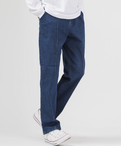 LUXSTYLE(ラグスタイル)の「テーパードストレッチデニムパンツ(デニムパンツ・メンズ・ブルー系その他/ブルー/インディゴブルー・L/M/XL)」の4枚目の写真