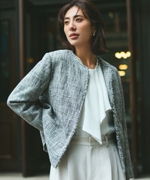 Elura | ≪入卒/セレモニー/通勤≫ツイードクルージャケット/602138(ノーカラージャケット)