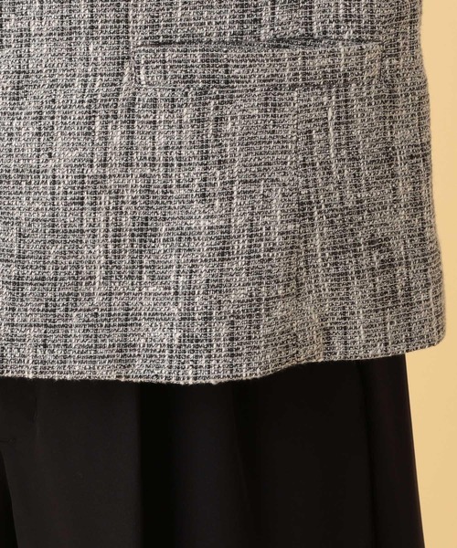 Elura（エルーラ）の「≪入卒/セレモニー/通勤≫ツイードクルージャケット/602138（ノーカラージャケット・レディース・ネイビー/ブラック・LARGE/MEDIUM）」の16枚目の写真