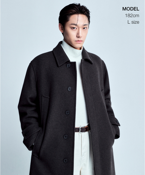 セール】ウールブレンドオーバーサイズロングポケットバルマカンコート
