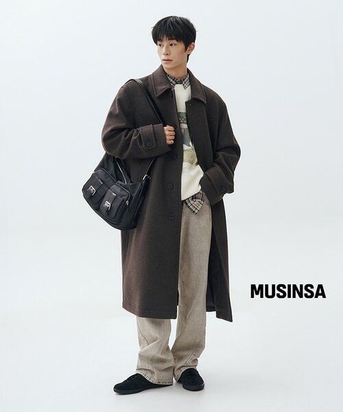 MUSINSA STANDARD（ムシンサスタンダード）の「ウールブレンドオーバーサイズロングポケットバルマカンコート[ヘッダーブラウン]（チェスターコート・メンズ・その他・XX-LARGE/MEDIUM/LARGE/X-LARGE）」の11枚目の写真