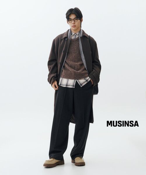 MUSINSA STANDARD（ムシンサスタンダード）の「ウールブレンドオーバーサイズロングポケットバルマカンコート[ヘッダーブラウン]（チェスターコート・メンズ・その他・XX-LARGE/MEDIUM/LARGE/X-LARGE）」の12枚目の写真