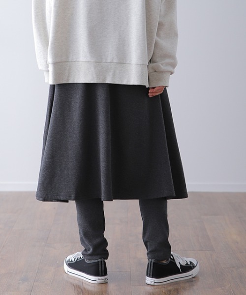 HUG.U(ハグユー)の「裏起毛レギンス付きスカート(スカート・レディース・ブラック/グレー・L/M/3L/2L)」の7枚目の写真
