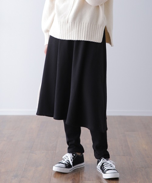 HUG.U(ハグユー)の「裏起毛レギンス付きスカート(スカート・レディース・ブラック/グレー・L/M/3L/2L)」の12枚目の写真