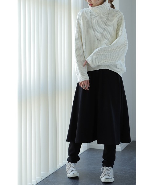 HUG.U(ハグユー)の「裏起毛レギンス付きスカート(スカート・レディース・ブラック/グレー・L/M/3L/2L)」の16枚目の写真