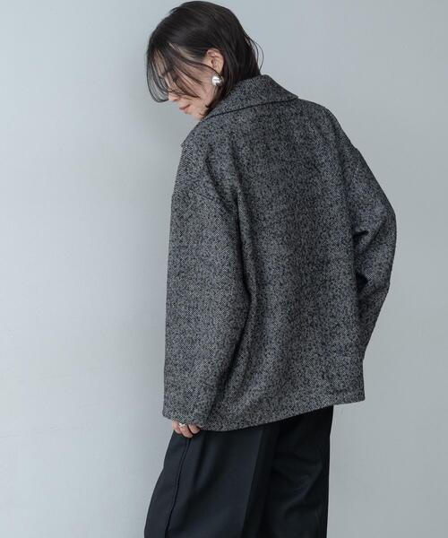 GALLEST（ギャレスト）の「ネップツイードコクーンジャケット（チェスターコート・レディース・ブラック系3/ブラウン系4・38/34）」の7枚目の写真