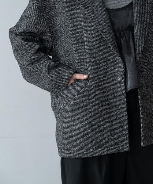 GALLEST（ギャレスト）の「ネップツイードコクーンジャケット（チェスターコート・レディース・ブラック系3/ブラウン系4・38/34）」の8枚目の写真