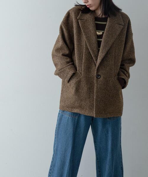 GALLEST（ギャレスト）の「ネップツイードコクーンジャケット（チェスターコート・レディース・ブラック系3/ブラウン系4・38/34）」の11枚目の写真