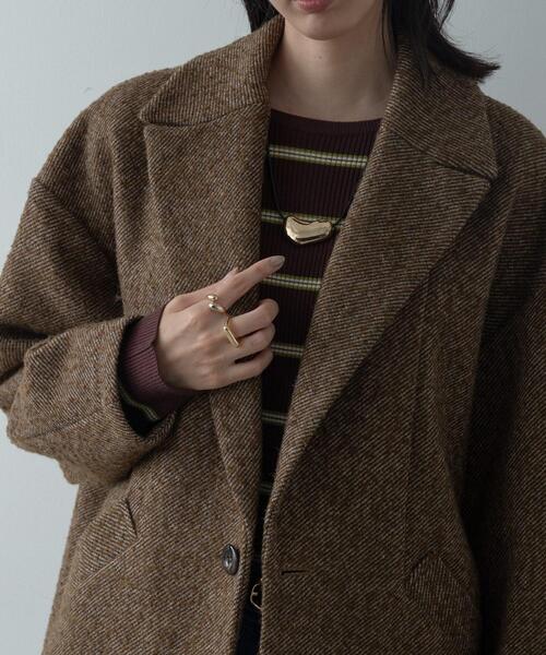 GALLEST（ギャレスト）の「ネップツイードコクーンジャケット（チェスターコート・レディース・ブラック系3/ブラウン系4・38/34）」の15枚目の写真