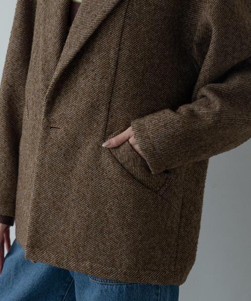 GALLEST（ギャレスト）の「ネップツイードコクーンジャケット（チェスターコート・レディース・ブラック系3/ブラウン系4・38/34）」の16枚目の写真
