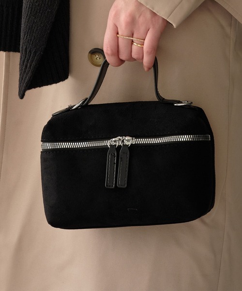 ZAKKA-BOX（ザッカボックス）の「スウェ―ドバニティバッグ（ハンドバッグ・レディース・ブラック/キャメル・FREE）」の2枚目の写真