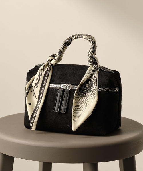 ZAKKA-BOX（ザッカボックス）の「スウェ―ドバニティバッグ（ハンドバッグ・レディース・ブラック/キャメル・FREE）」の5枚目の写真