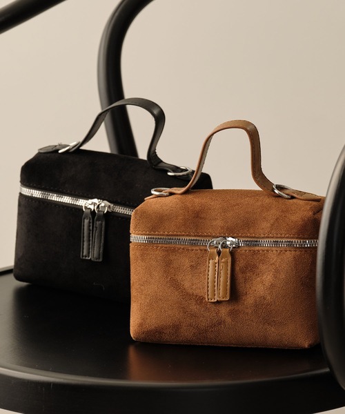 ZAKKA-BOX（ザッカボックス）の「スウェ―ドバニティバッグ（ハンドバッグ・レディース・ブラック/キャメル・FREE）」の3枚目の写真