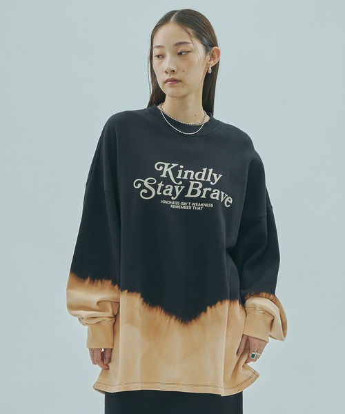 ROSE BUD(ローズバッド)の「(mag.by c)BLEACH L/S SWEAT(スウェット・レディース・グレー/ブラック・ONE SIZE)」の3枚目の写真