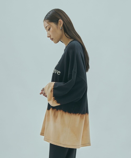ROSE BUD(ローズバッド)の「(mag.by c)BLEACH L/S SWEAT(スウェット・レディース・グレー/ブラック・ONE SIZE)」の4枚目の写真