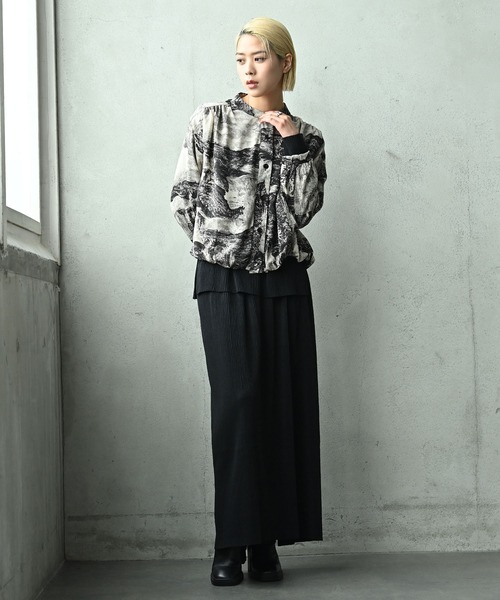 funda mine（ファンダマイン）の「【SETUP可】リラックスアイラインスカート（スカート・レディース・ブラック/グレー・FREE）」の9枚目の写真