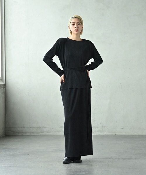 funda mine（ファンダマイン）の「【SETUP可】リラックスアイラインスカート（スカート・レディース・ブラック/グレー・FREE）」の3枚目の写真