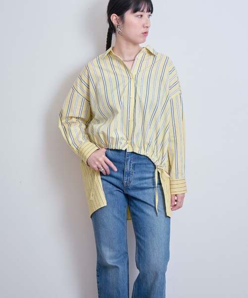 LHELBIE(レルビエ)の「クレイジーパターンストライプシャツ(シャツ/ブラウス・レディース・ブルー/イエロー・M)」の21枚目の写真
