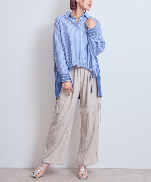 LHELBIE(レルビエ)の「クレイジーパターンストライプシャツ(シャツ/ブラウス・レディース・ブルー/イエロー・M)」の15枚目の写真
