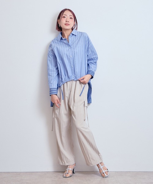 LHELBIE(レルビエ)の「クレイジーパターンストライプシャツ(シャツ/ブラウス・レディース・ブルー/イエロー・M)」の16枚目の写真