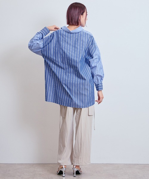 LHELBIE(レルビエ)の「クレイジーパターンストライプシャツ(シャツ/ブラウス・レディース・ブルー/イエロー・M)」の19枚目の写真
