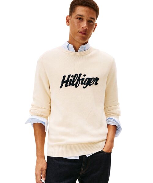 TOMMY HILFIGER(トミーヒルフィガー)の「シーズナルグラフィックコットンクルーネックセーター(ニット/セーター・メンズ・マルチ/ホワイト・MEDIUM/SMALL/LARGE/X-LARGE)」の1枚目の写真