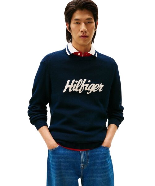 TOMMY HILFIGER(トミーヒルフィガー)の「シーズナルグラフィックコットンクルーネックセーター(ニット/セーター・メンズ・マルチ/ホワイト・MEDIUM/SMALL/LARGE/X-LARGE)」の2枚目の写真