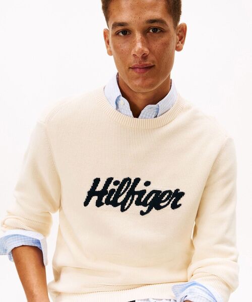 TOMMY HILFIGER(トミーヒルフィガー)の「シーズナルグラフィックコットンクルーネックセーター(ニット/セーター・メンズ・マルチ/ホワイト・MEDIUM/SMALL/LARGE/X-LARGE)」の3枚目の写真