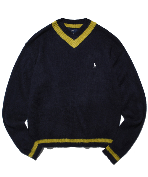 YALE(イェール)の「ヘリテージ ダン Vネック モヘア ニット ネイビー(ニット/セーター・レディース・その他・MEDIUM/LARGE/SMALL)」の1枚目の写真