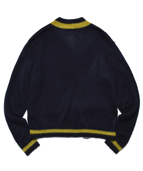 YALE(イェール)の「ヘリテージ ダン Vネック モヘア ニット ネイビー(ニット/セーター・レディース・その他・MEDIUM/LARGE/SMALL)」の4枚目の写真