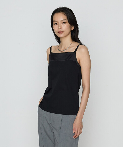 COMME CA(コムサ)の「〔 TALLサイズ 〕 アルビ二スタスムース キャミソール(キャミソール・レディース・ブラック・15号)」の1枚目の写真