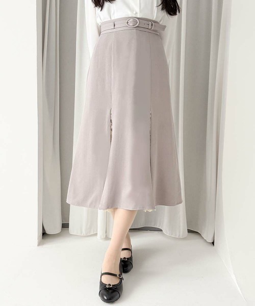 an another angelus（アンアナザーアンジェラス）の「レース切替ナロースカート/fint フィント（スカート・レディース・ネイビー/ラベンダー・FREE）」の14枚目の写真