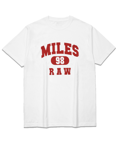 THE MILE（ザマイル）の「MILES 98 RAW CREW [WHITE/RED]（Tシャツ/カットソー・メンズ・その他・LARGE/MEDIUM/SMALL/X-LARGE/X-SMALL）」の2枚目の写真