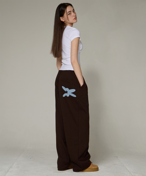 bounDary（バウンダリー）の「ワンタックバックポイントパッチスウェットパンツ[ブラウン]（スウェットパンツ・レディース・その他・LARGE/X-LARGE/MEDIUM）」の2枚目の写真