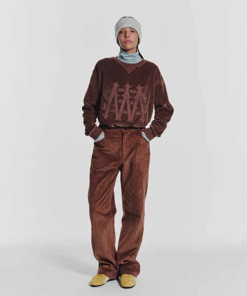 MENASOO(ミナス)の「Applique Velour Sweatshirt_Brown(スウェット・レディース・ブラウン・F)」の7枚目の写真