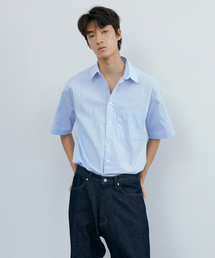 Stripe ring 1/2 shirt (blue stripe)