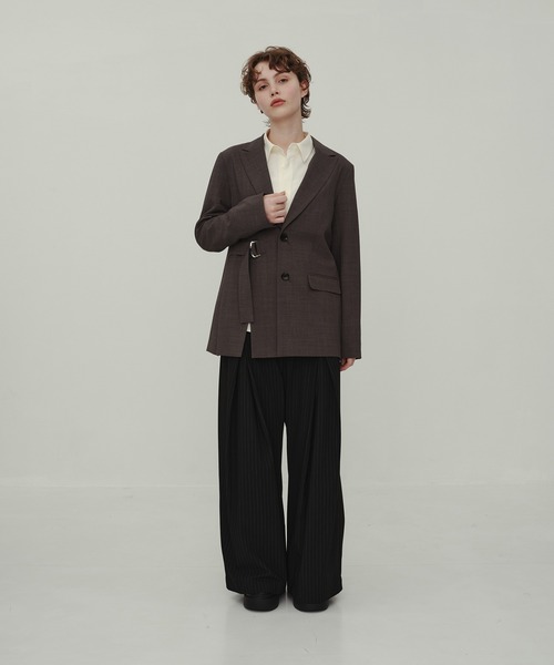 CITY TOKYO（シティトウキョウ）の「Striped Wide Pants/ストライプワイドパンツ（その他パンツ・レディース・ブラック/グレー・1/2/3）」の3枚目の写真