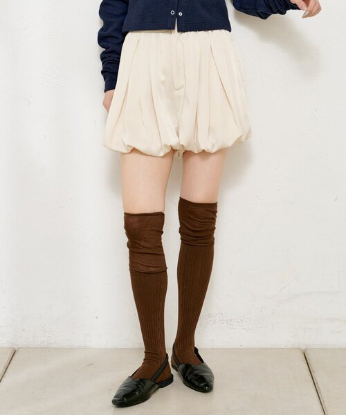 Kastane(カスタネ)の「リブ2WAYハイソックス(ソックス/靴下・レディース・バーガンディー/ダークブラウン・FREE)」の7枚目の写真