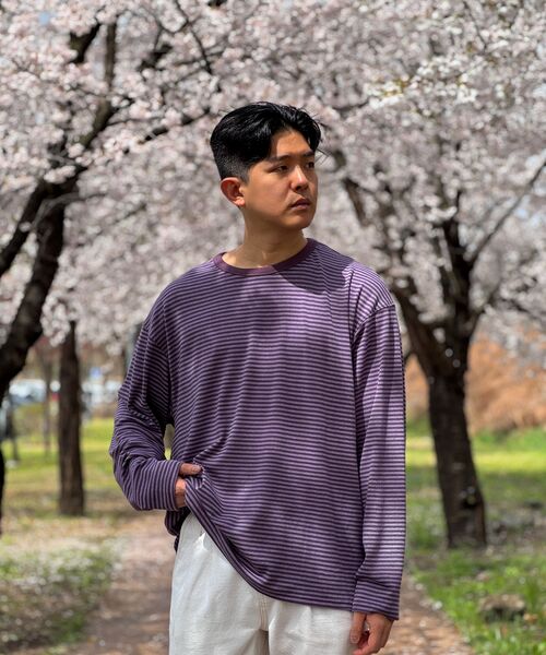 BALLUTE(バリュート)の「DUSTY STRIPE LONG SLEEVE (PURPLE)(Tシャツ/カットソー・メンズ・その他・SMALL/MEDIUM/LARGE)」の6枚目の写真
