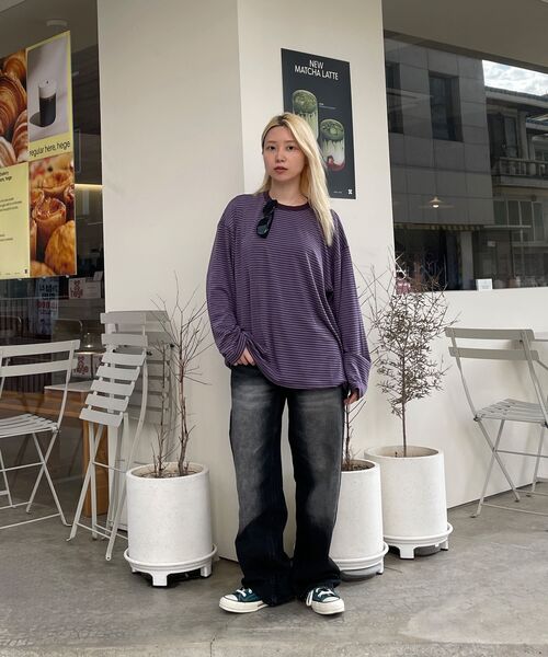 BALLUTE(バリュート)の「DUSTY STRIPE LONG SLEEVE (PURPLE)(Tシャツ/カットソー・メンズ・その他・SMALL/MEDIUM/LARGE)」の3枚目の写真