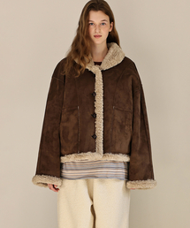 ANDNEEDS（アンドニーズ）の「Shawl collar reversible jacket (brown)（ムートンコート）」