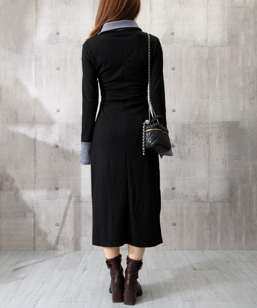Miniministore(ミニミニストア)の「ポロ衿ロングワンピースハーフボタンワンピ(ワンピース・レディース・ブラック・L/M)」の15枚目の写真