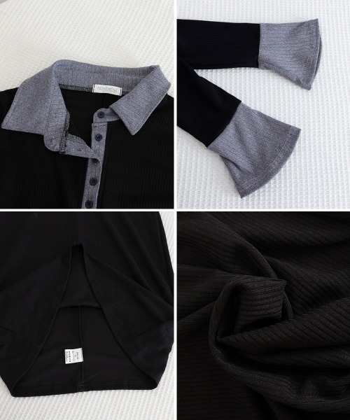 Miniministore(ミニミニストア)の「ポロ衿ロングワンピースハーフボタンワンピ(ワンピース・レディース・ブラック・L/M)」の19枚目の写真