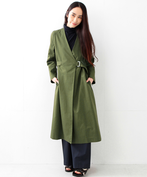 Ray BEAMS（レイビームス）の「RBS / ベルテッド ラップコート（その他アウター・レディース・ベージュ/オリーブ・0/1）」の16枚目の写真